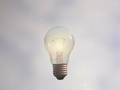 lit up lightbulb