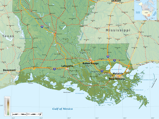 louisiana geographic map