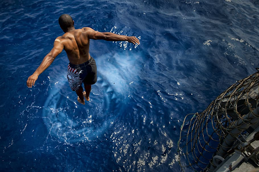 black swimmer