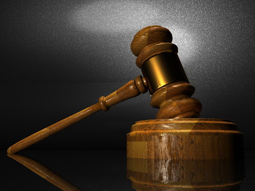 gavel on a platform