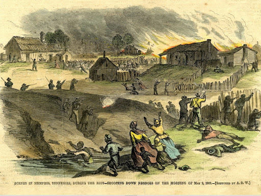 black americans attacked in memphis riot illustration