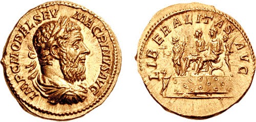 aureus macrinus coins