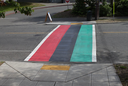 garvey flag as a crosswalk