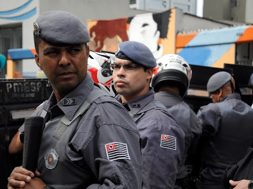 police during a student demonstration