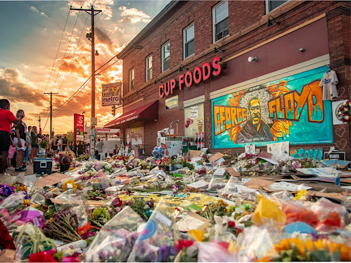 george floyd tribute outside of cup foods in minneapolis