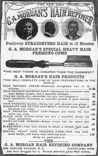 picture of garrett morgans invention of a hair straigthener