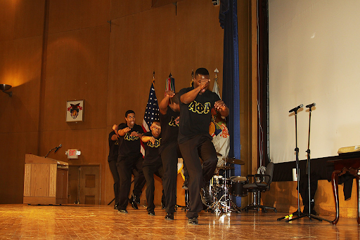 black men in a line