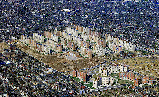 aerial view of housing projects