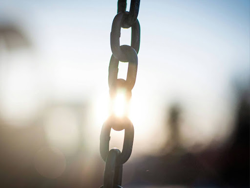 gray metal chain up close