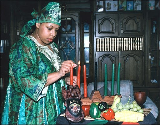 person dressed in kwanzaa ceremonial clothing
