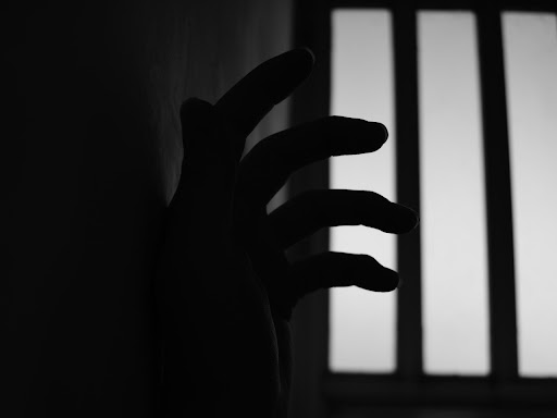 person grasping at cell bars