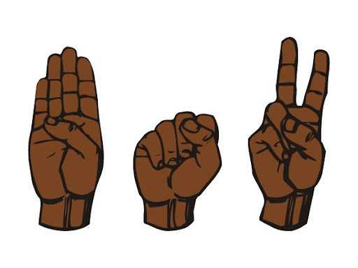 black hands signing asl 