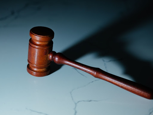 gavel on a table