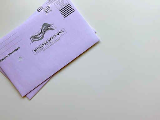 two envelopes on a white background 