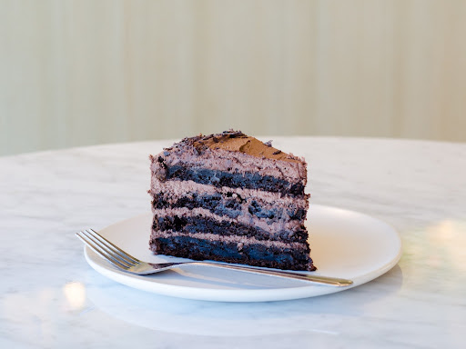 slice of birthday cake on a plate