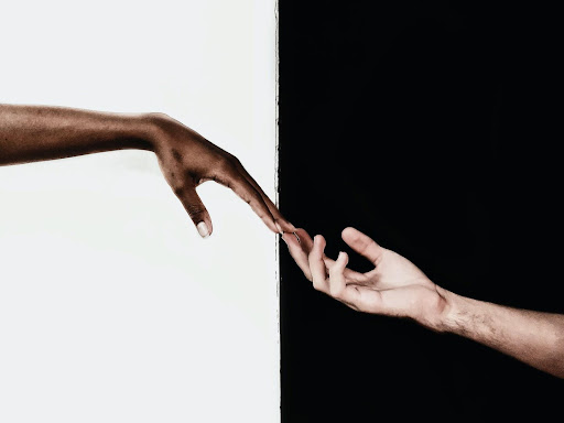 two hands touching