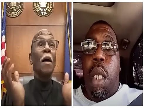 michigan judge and patron in a virtual hearing