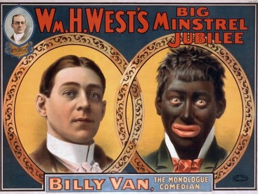 Minstrel poster featuring Billy Van Ware in and out of blackface