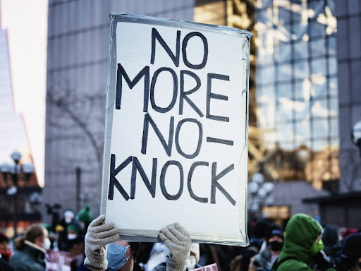 no more no knock protest sign