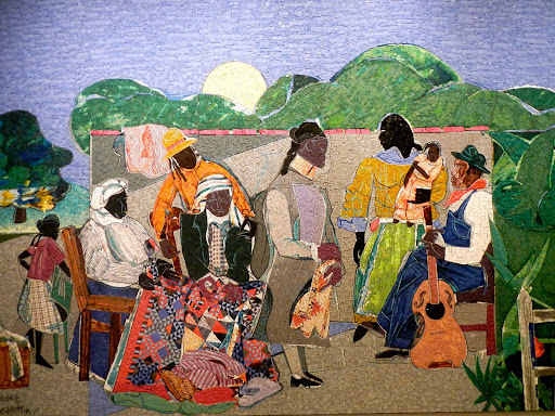 painting of black folx gathering outside