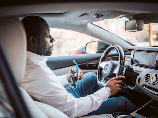 black man in the driver seat