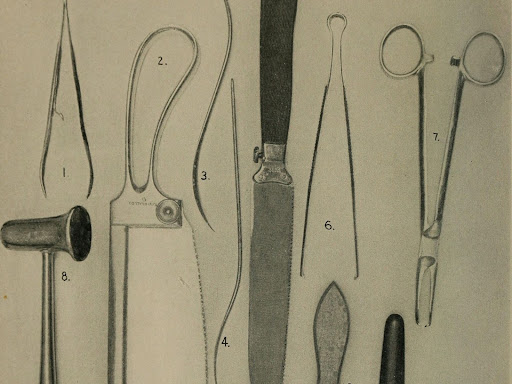 medical tools laid out
