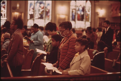 worshippers at a church