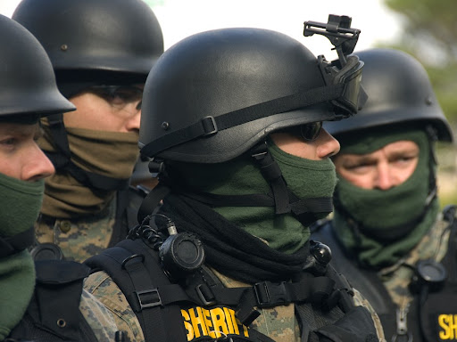 swat team gathered together