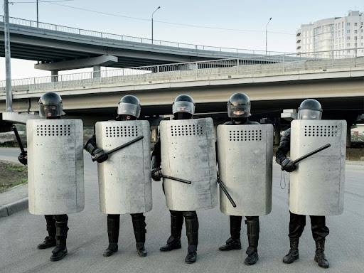 police with riot shields