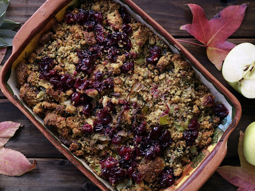 stuffing in a tray