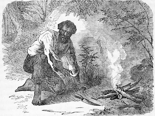 enslaved person escaping to the underground railroad