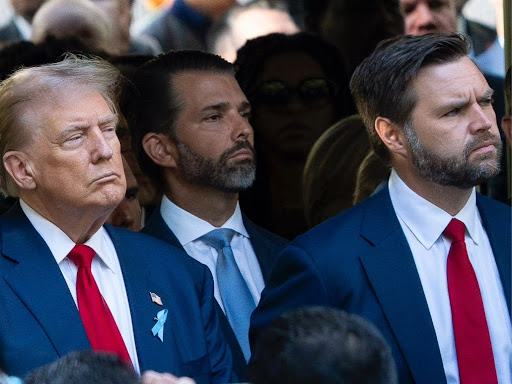 vance and trump standing together in a crowd