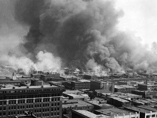 tulsa race riot buildings burning
