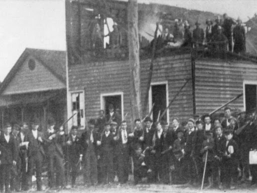 black and white photo of wilmington vigilantes standing together