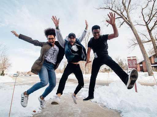people jumping in the air