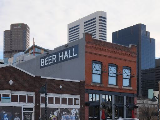 side of a building that says beer hall