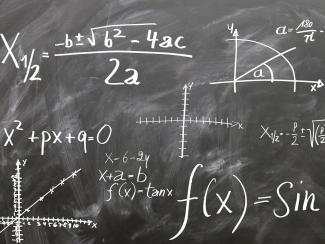 Mathematics formula on a chalkboard