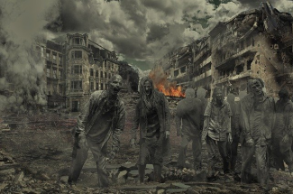 Walking dead zombies destroy city