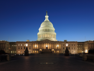 Capitol building at dusk