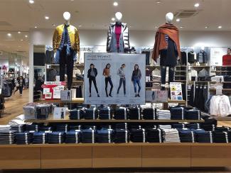 Jean display in store