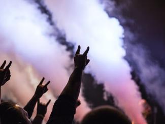 Hands in the air at a concert
