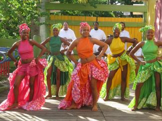 Afro-Puerto Rican women in Bomba dance attaire