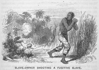 Slave-owner shooting a fugitive drawing