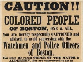 Enslaved person kidnapped poster in Boston 1851