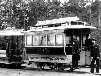 Grip car and trailer car of cable street railway