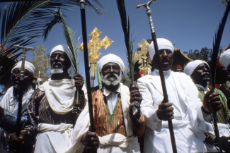 Priest of rock-Hewn Churches of Lalibela, a high place of Ethiopian Christianity