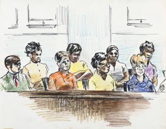 Drawing of a jury