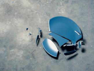 Broken plate on the ground