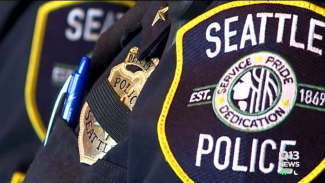 Seattle Police shield on uniform