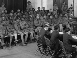  Scene during Court Martial of 64 members of the 24th Infantry United States of America